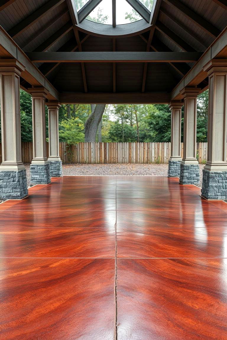 Modern Concrete Staining - 24 Gazebo Floor Ideas
