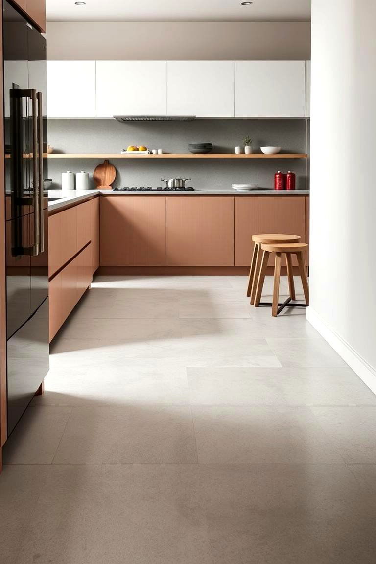 Modern Concrete Tiles - 24 Kitchen Floor Tile Ideas