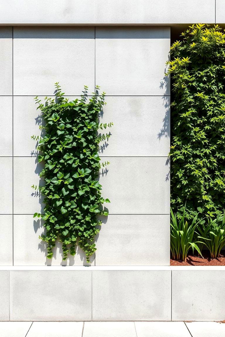 Modern Concrete Walls with Greenery - 24 Garden Wall Ideas
