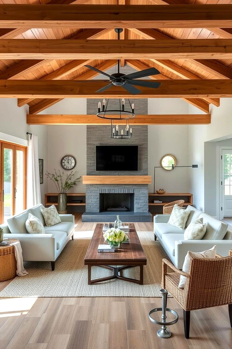 Modern Country Farmhouse - 24 Country Living Room Ideas