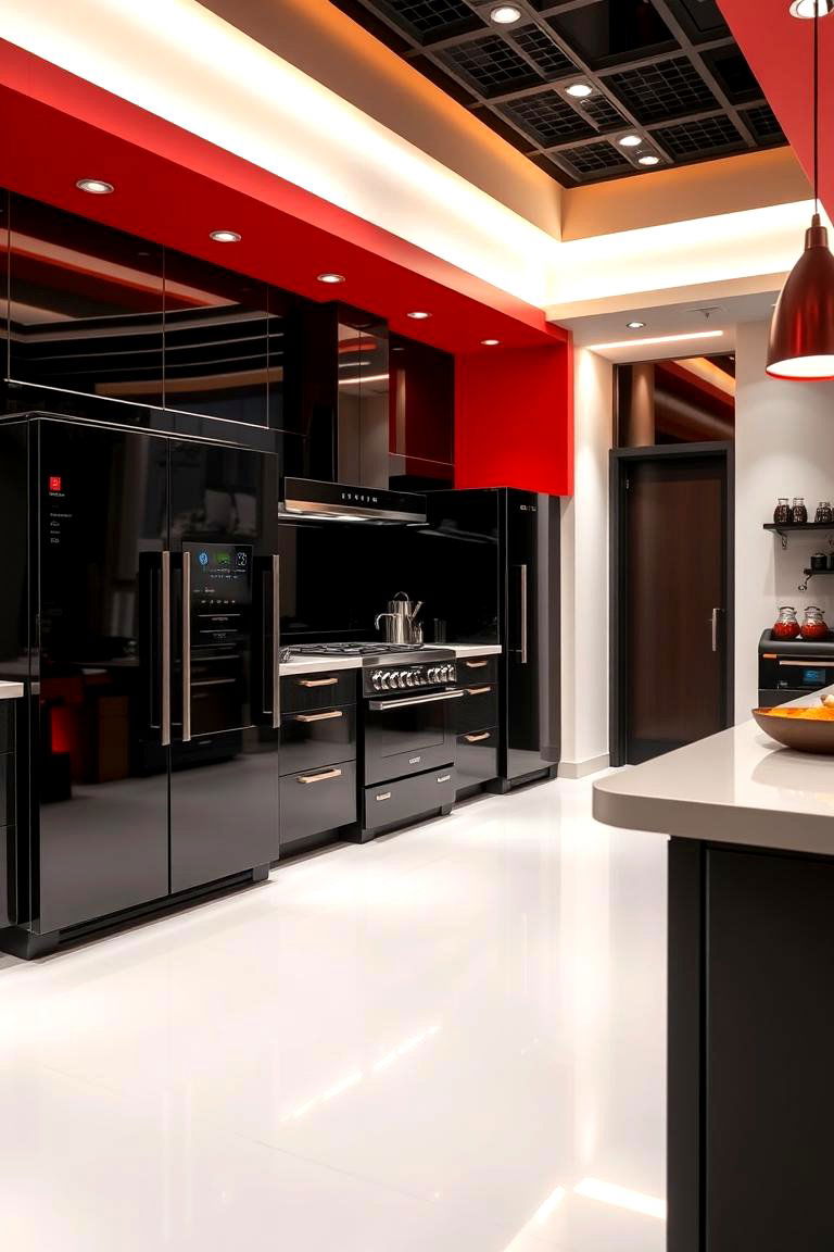 Modern Culinary Studio - 24 red and black kitchen ideas