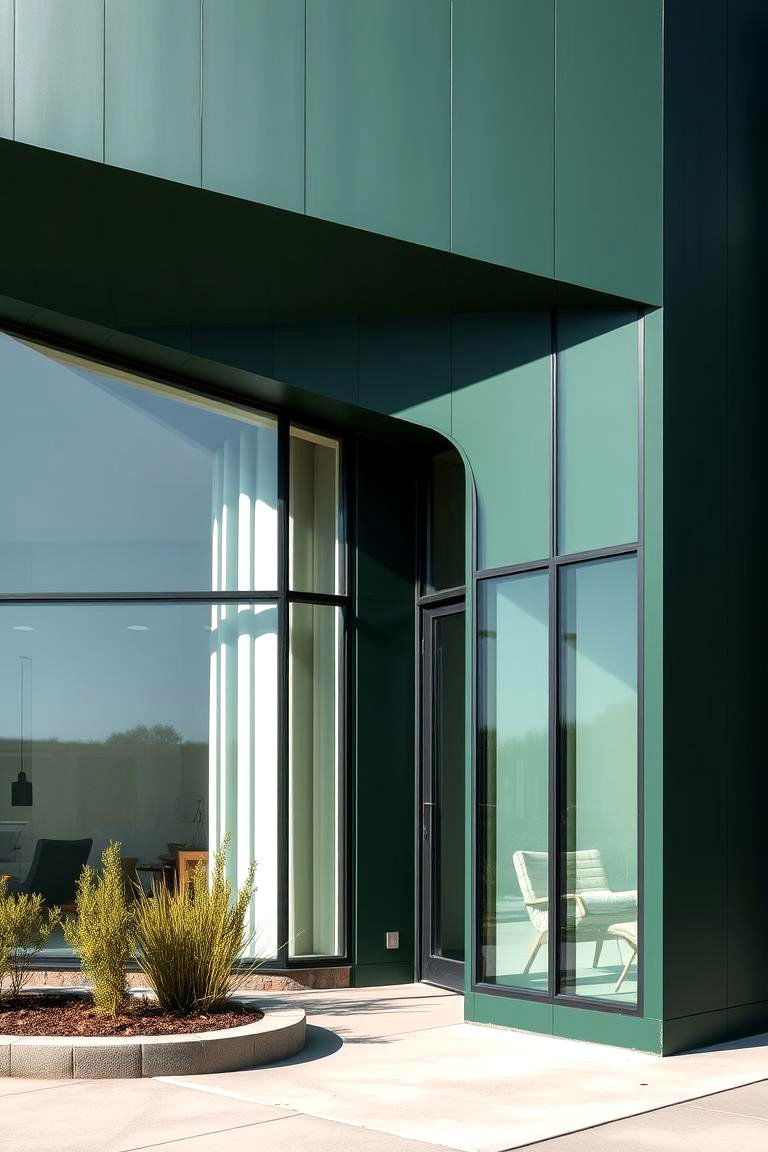 Modern Dark Green Exterior - 24 Dark Green Exterior Ideas