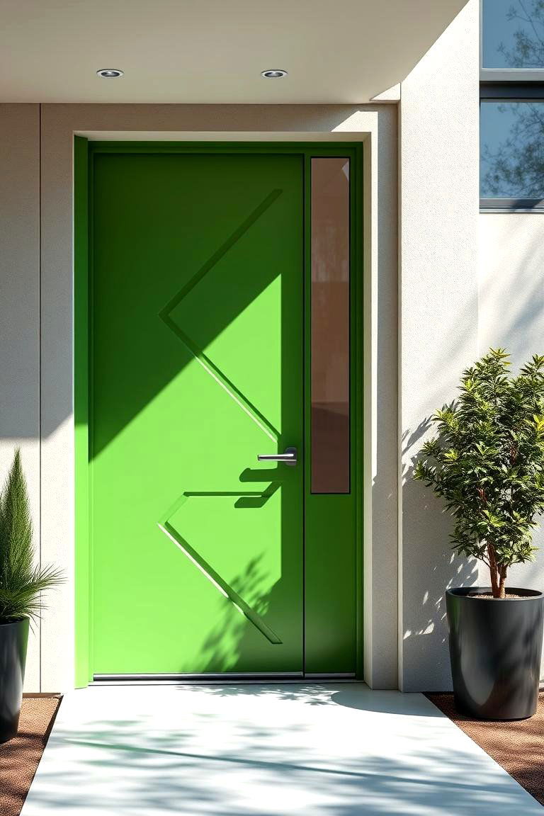 Modern Eco Green Door - 24 Green Front Door Ideas