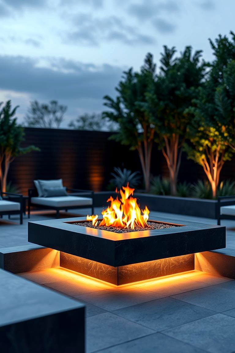 Modern Elegance Sunken Fire Pit - 24 Sunken Fire Pit Ideas