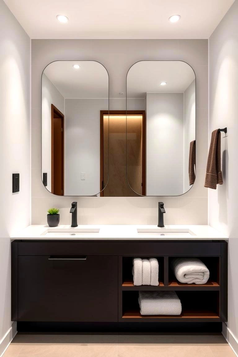 Modern Elegance with Matte Black Fixtures - 24 brown and black bathroom ideas
