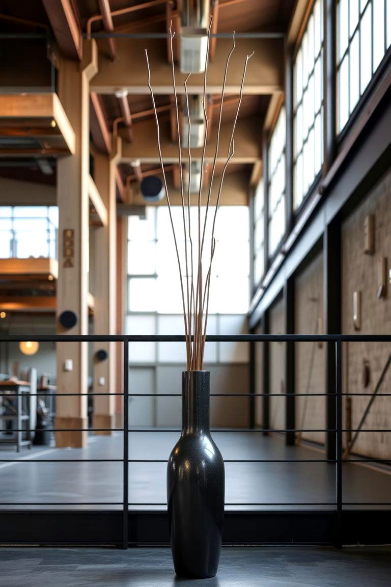 Modern Elegance with Metal Accents - 24 Large Floor Vase Decoration Ideas