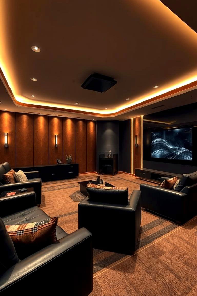 Modern Entertainment Room with Rich Accents - 24 Black and Brown Interior Design Ideas