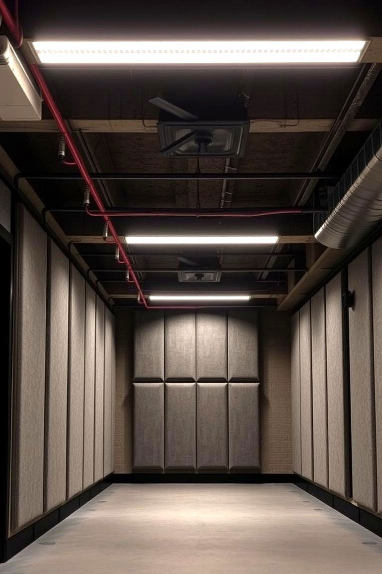 Modern Exposed Ceiling with Acoustic Panels - 24 Exposed Basement Ceiling Ideas