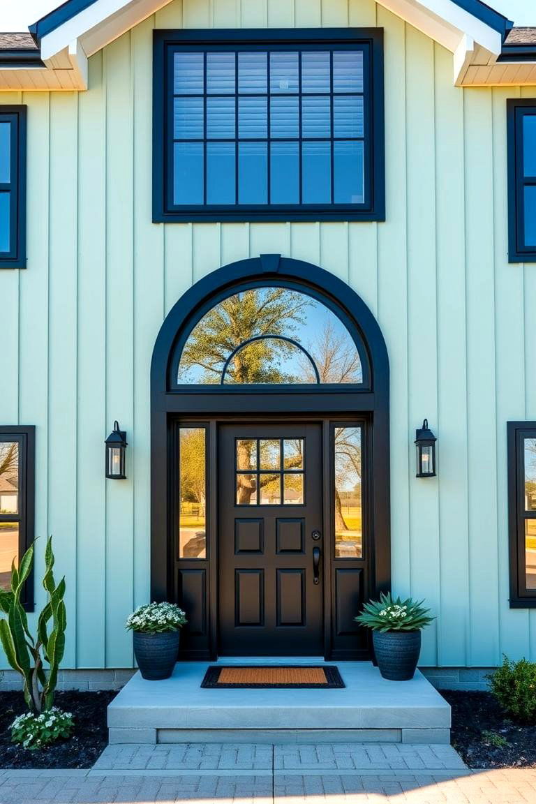 Modern Farmhouse Charm - 24 Sage Green House With Black Trim Ideas