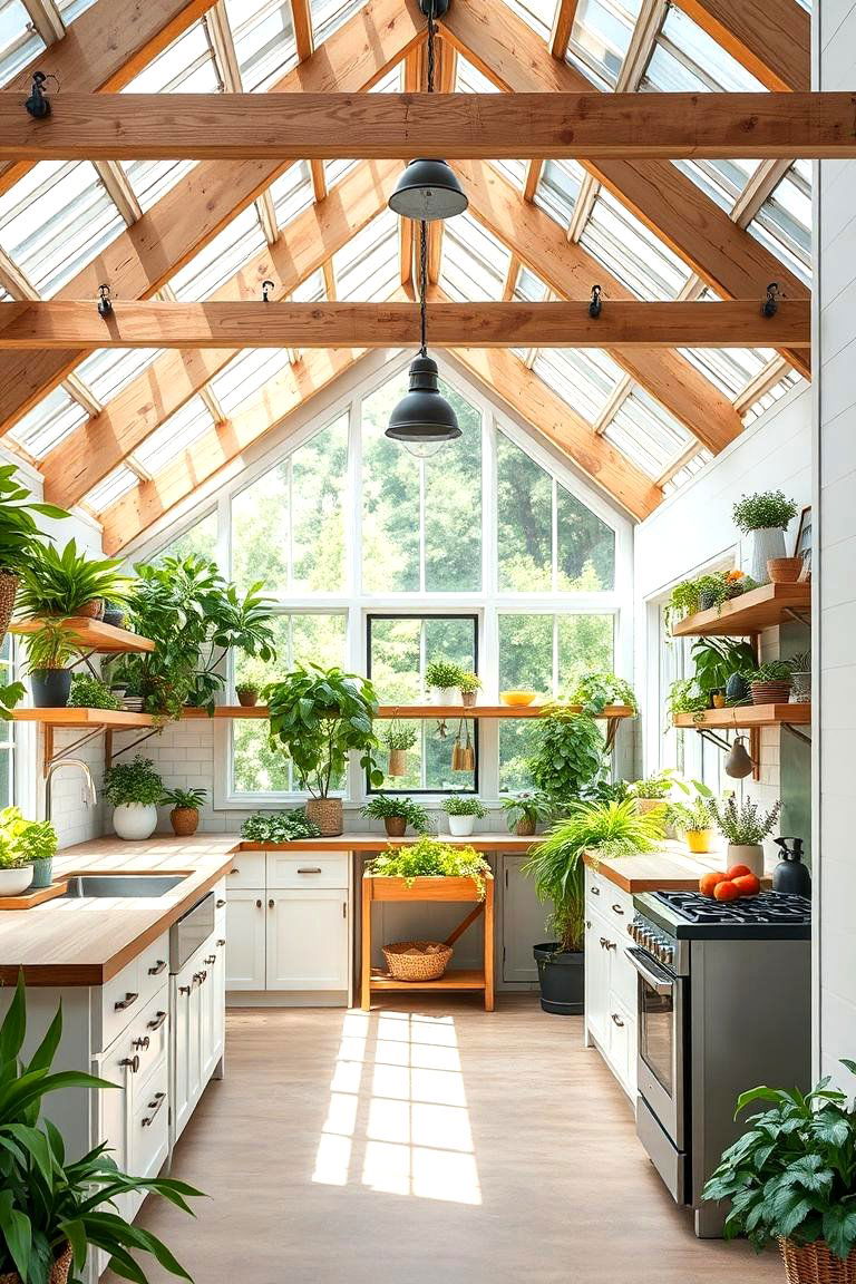 Modern Farmhouse Greenhouse - 24 Greenhouse Kitchen Design Ideas