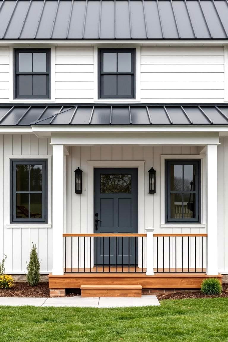 Modern Farmhouse Simplicity - 24 White Siding House Designs