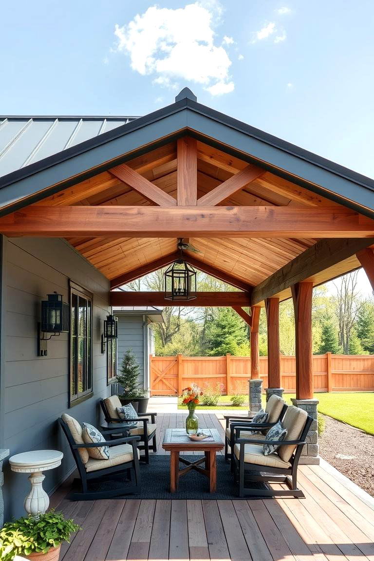 Modern Farmhouse Twist - 24 Metal Roof Porch Design Ideas
