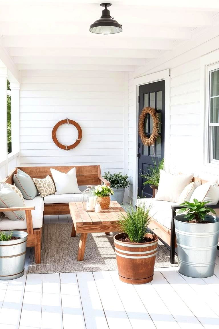 Modern Farmhouse White Deck - 24 White Deck Ideas