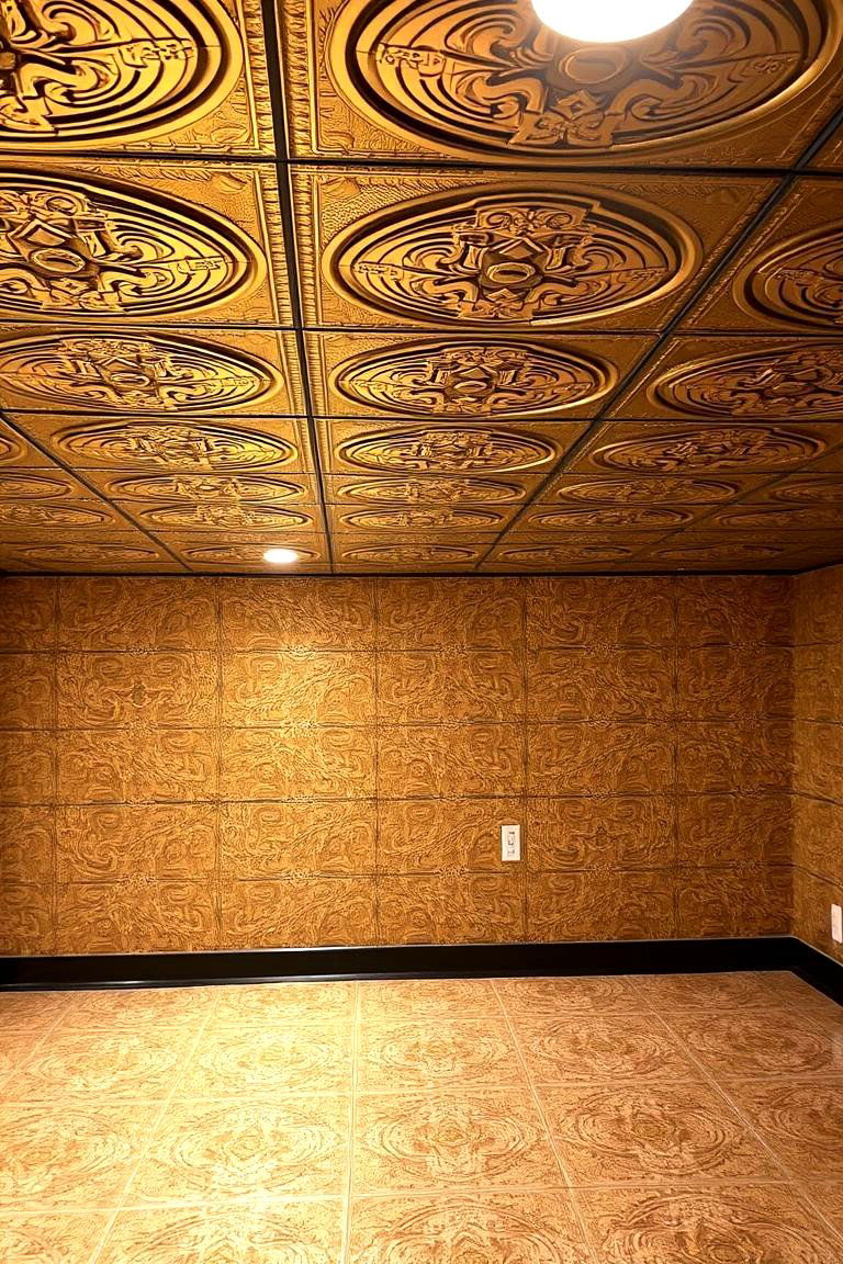 Modern Faux Tin Tiles - 24 Basement Drop Ceiling Ideas