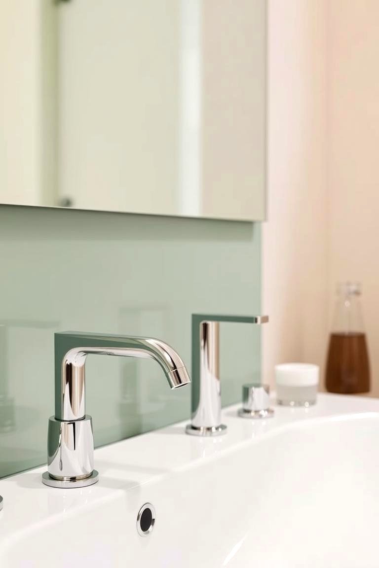 Modern Fixtures Integration - 24 Sage Green and Cream Bathroom Ideas