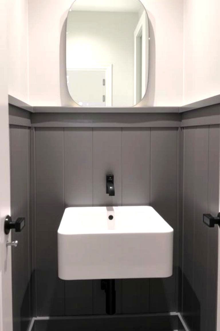 Modern Flat Panel Wainscoting - 24 Powder Room Wainscoting Ideas