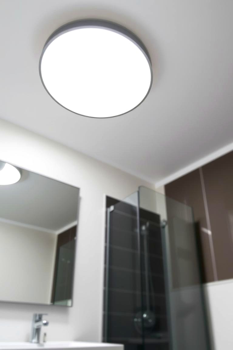 Modern Flush Mount Fixtures for Sleek Elegance - 24 Bathroom Ceiling Lighting Ideas