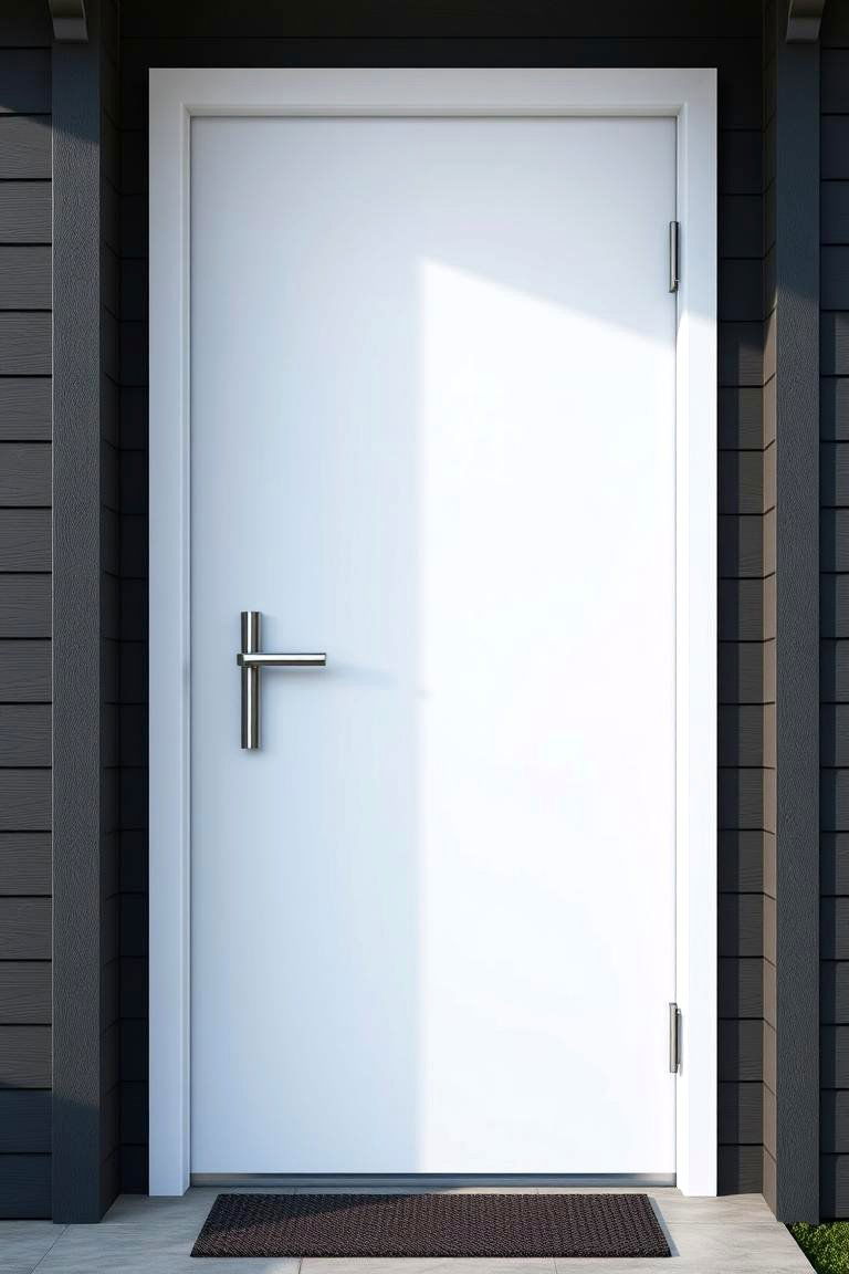 Modern Flush White Door - 24 White Front Door Ideas