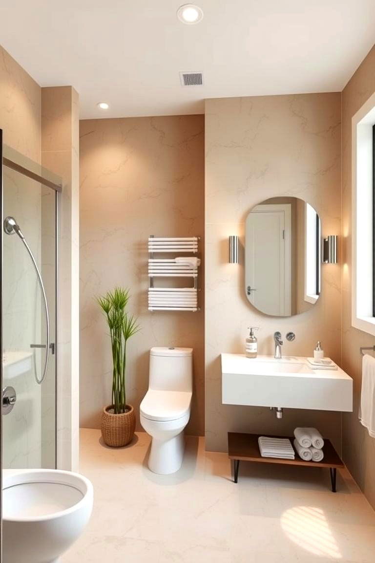 Modern Functional Retreat - 24 Beige Bathroom Ideas
