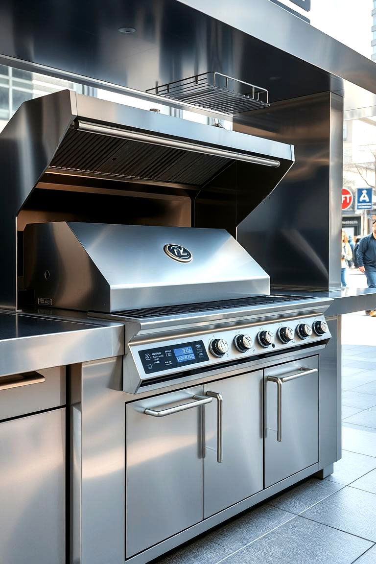 Modern Gas Grill Station with Sleek Design - 24 Grill Station Ideas