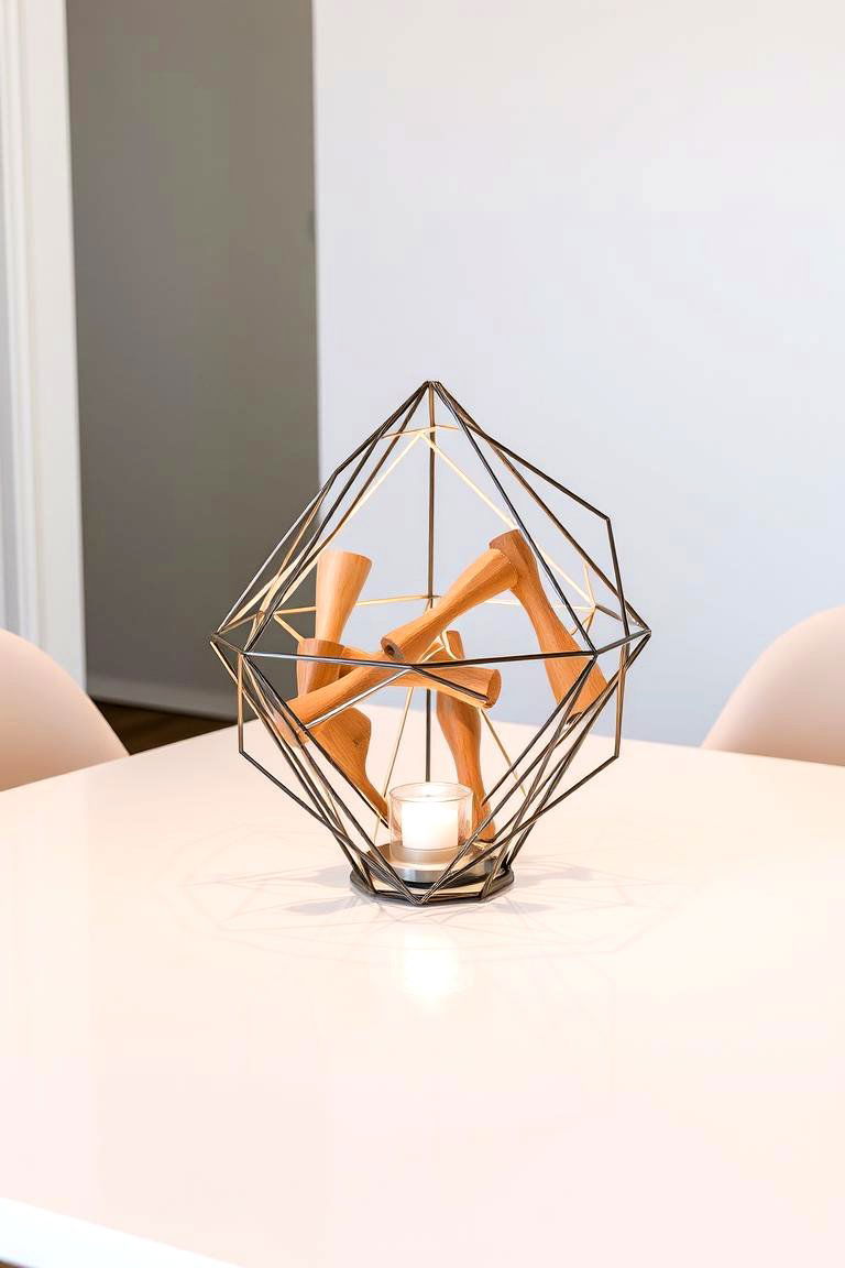 Modern Geometric Centerpiece - 24 Dining Table Centerpiece Ideas