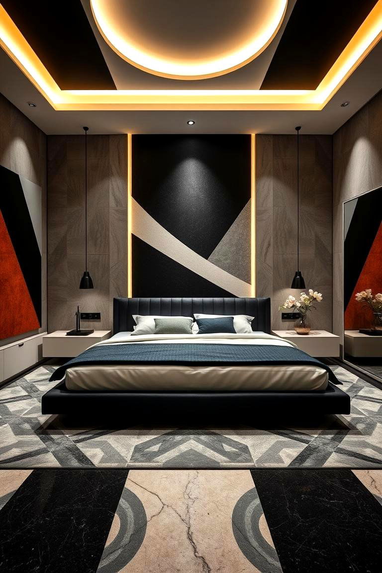Modern Geometric Designs - 24 Colorful Bedroom Ideas