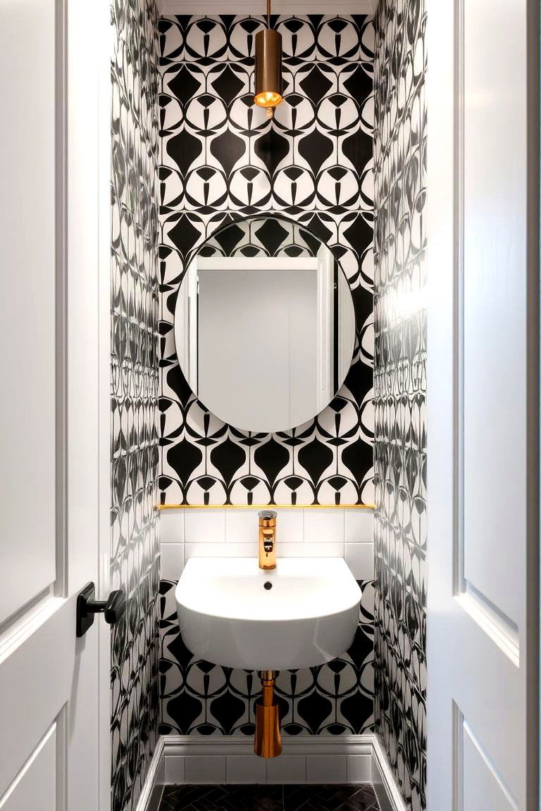 Modern Geometric Flair - 24 Powder Room Wallpaper Ideas