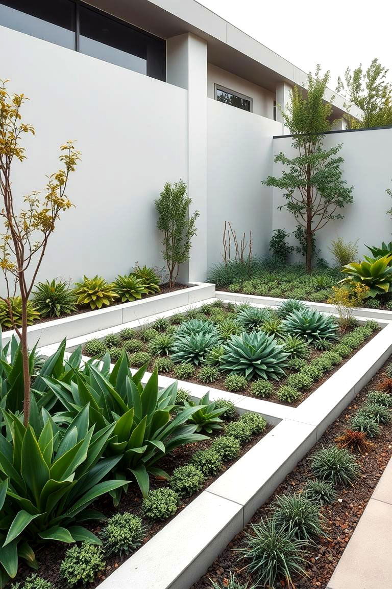 Modern Geometric Flower Arrangement - 24 Front Yard Texas Flower Bed Ideas