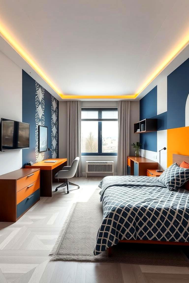 Modern Geometric Layout - 24 Teen Girl Bedroom Ideas