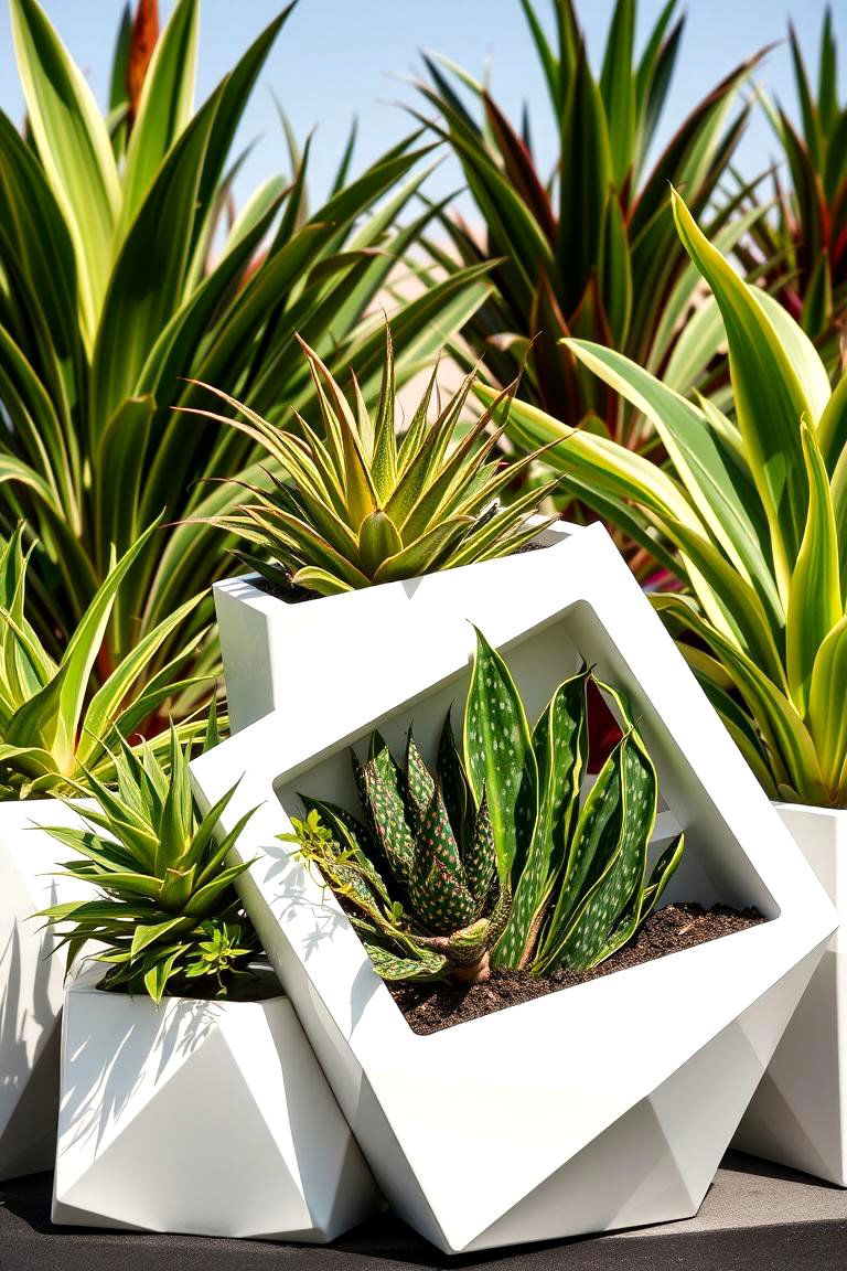 Modern Geometric Planter Arrangement - 24 Garden Centerpiece Ideas