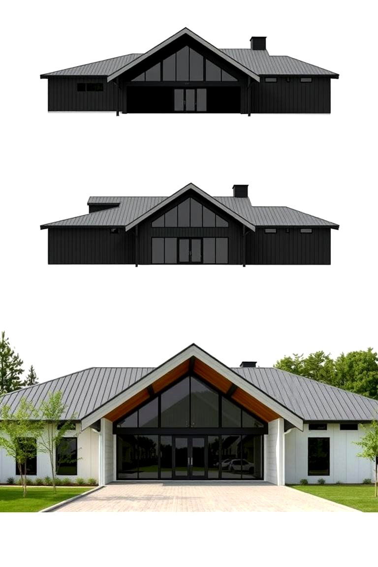 Modern Geometric Shapes - 24 Barndominium Exterior Ideas