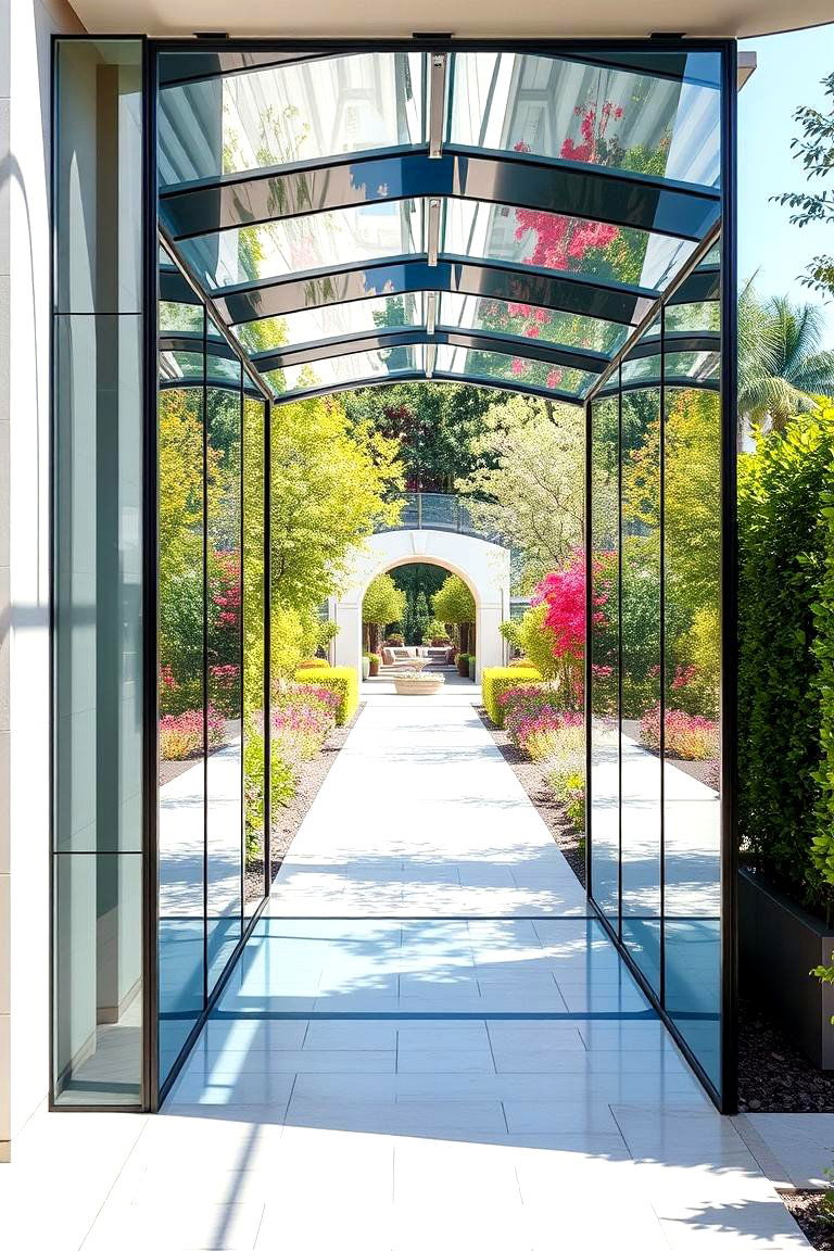 Modern Glass Arch - 24 Garden Arch Ideas