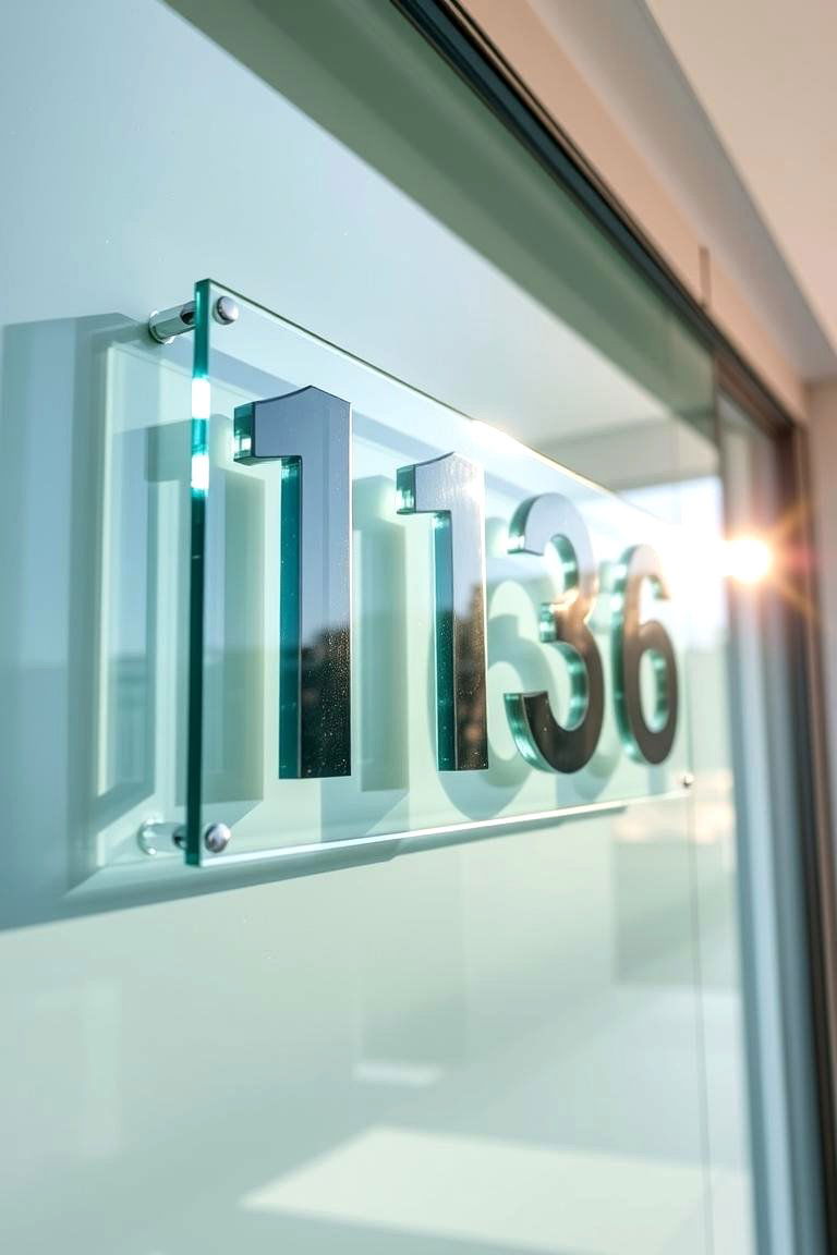 Modern Glass Numbers - 24 House Number Ideas