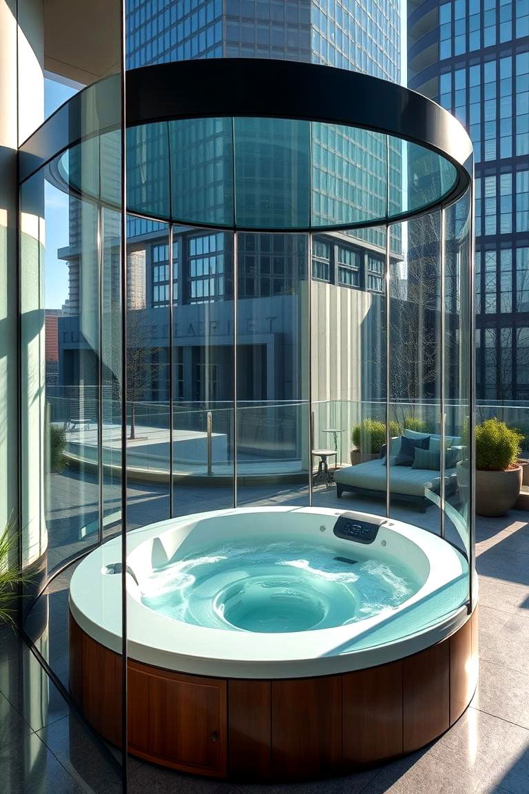 Modern Glass Sanctuary - 24 Hot Tub Enclosure Ideas