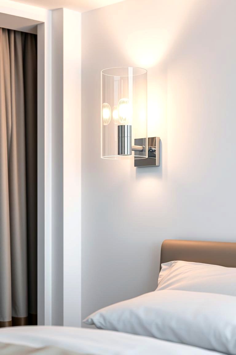 Modern Glass Sconce - 24 Bedroom Wall Sconce Ideas
