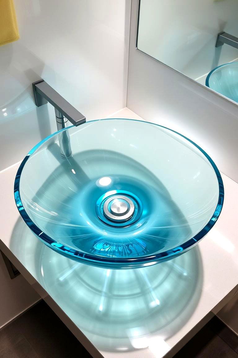 Modern Glass Sink - 24 Small Bathroom Sink Ideas