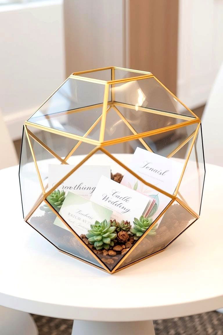 Modern Glass Terrarium - 24 Wedding Card Box Ideas