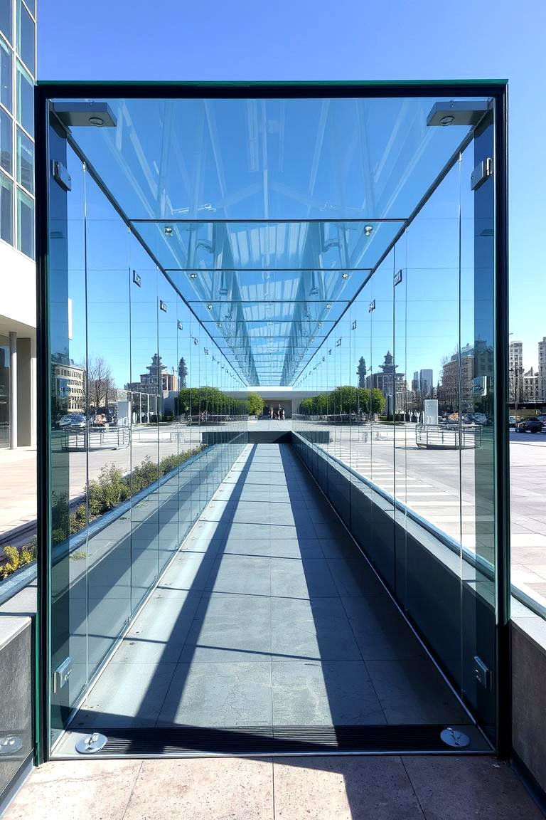Modern Glass Walkway - 24 walkway ideas