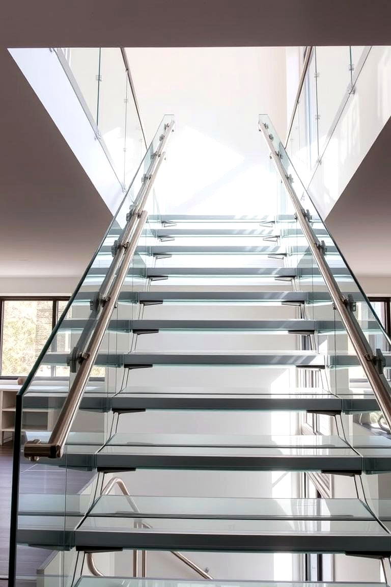 Modern Glass and Metal Fusion - 24 Stair Railing Ideas
