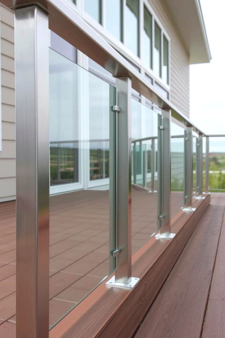 Modern Glass and Steel Combination - 24 Deck Railing Ideas