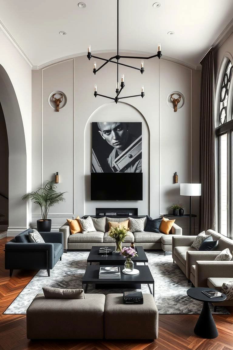 Modern Gothic Fusion - 24 Gothic Living Room Ideas