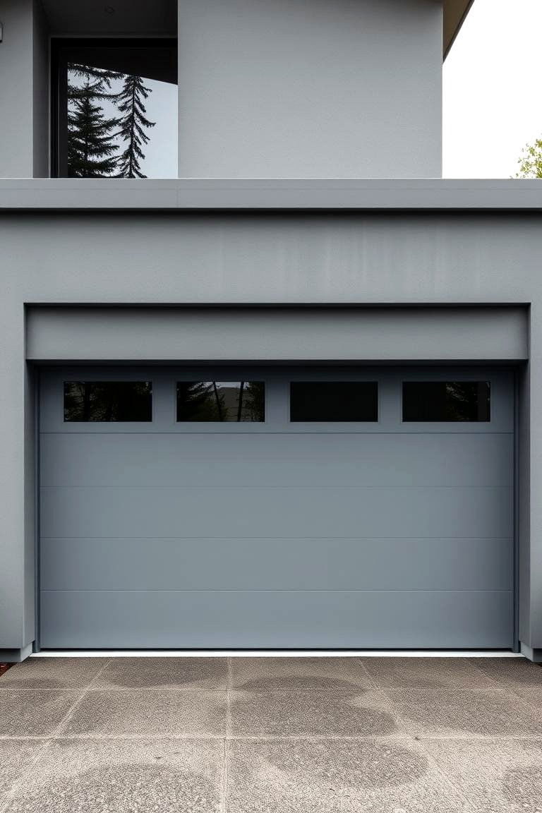 Modern Gray Sophistication - 24 Garage Door Paint Ideas