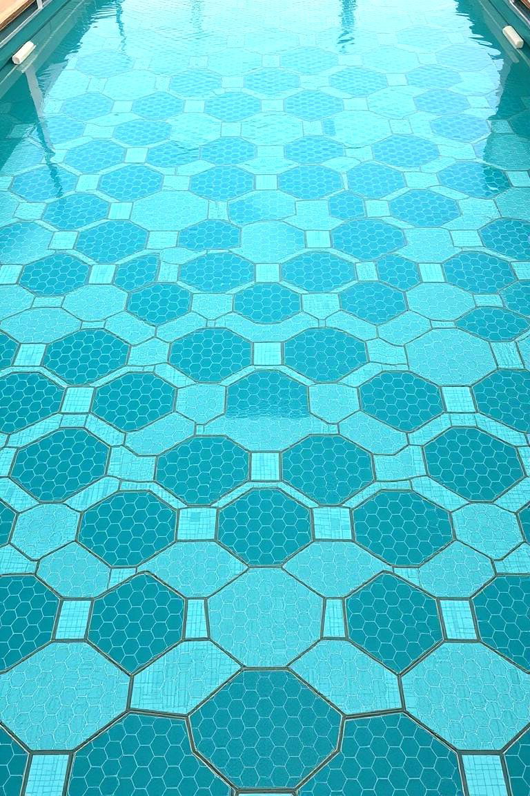 Modern Hexagon Tiles - 24 Pool Tile Ideas