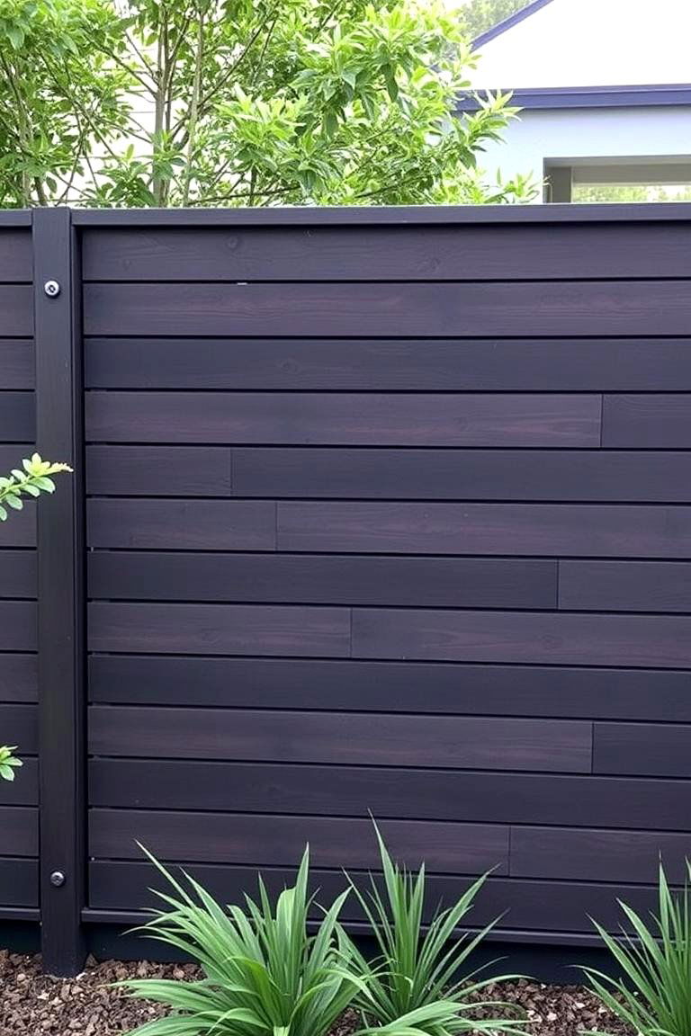 Modern Horizontal Slat Fence - 24 Backyard Fence Ideas