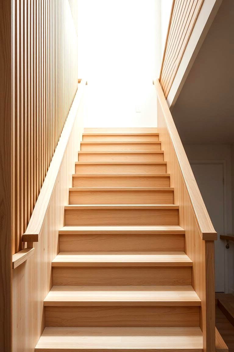 Modern Horizontal Slat Railing - 24 Wood Stair Railing Ideas
