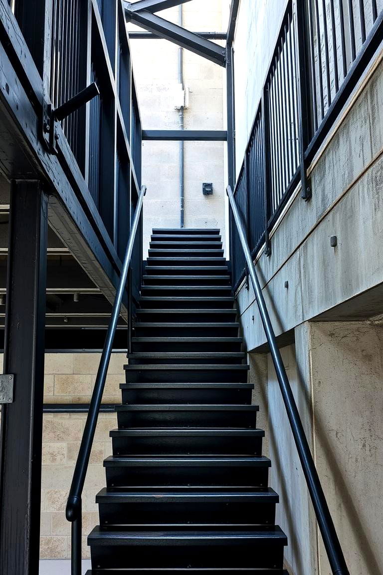 Modern Industrial Appeal - 24 black staircase ideas