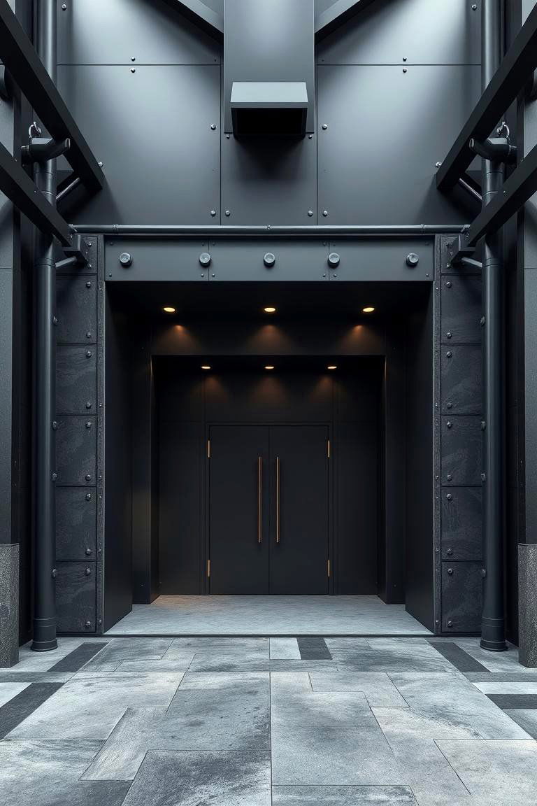Modern Industrial Dark Gray Portal - 24 Dark Gray Front Door Ideas