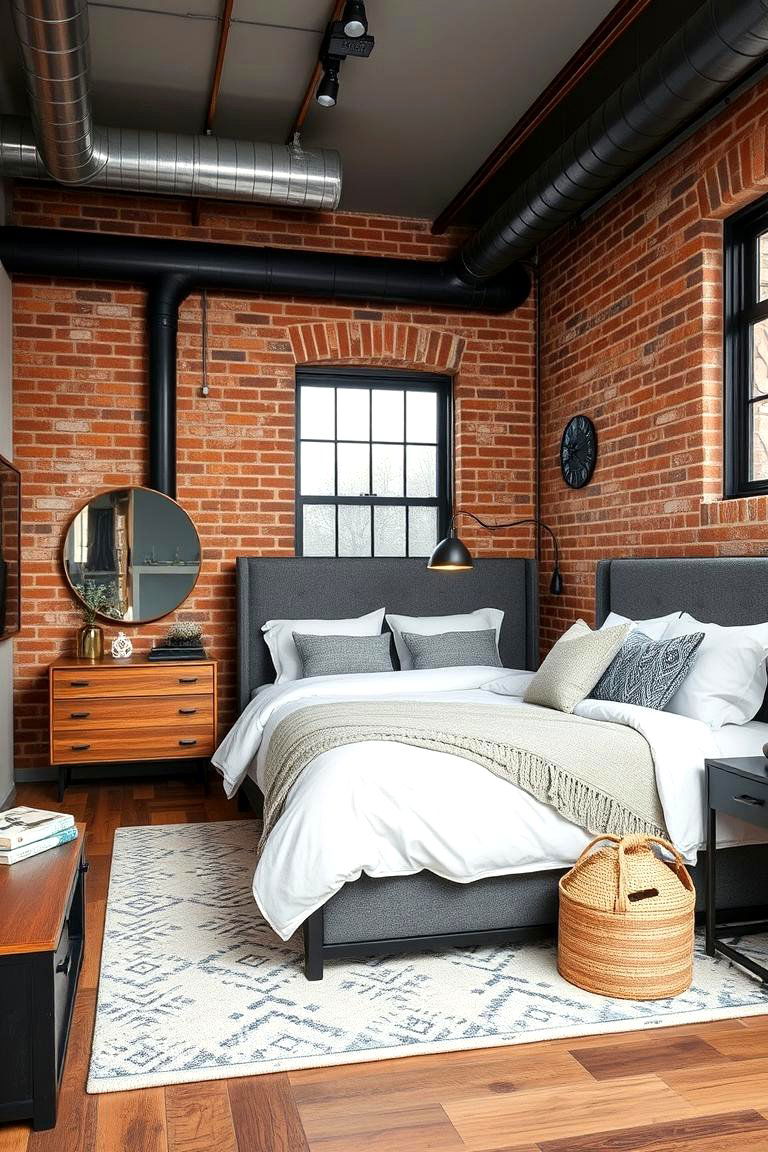 Modern Industrial Elegance - 24 Bedroom Ideas For Couples
