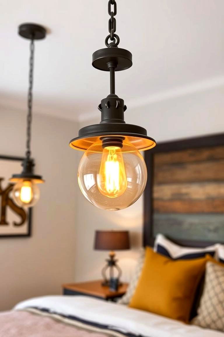 Modern Industrial Lighting - 24 Small Bedroom Lighting Ideas