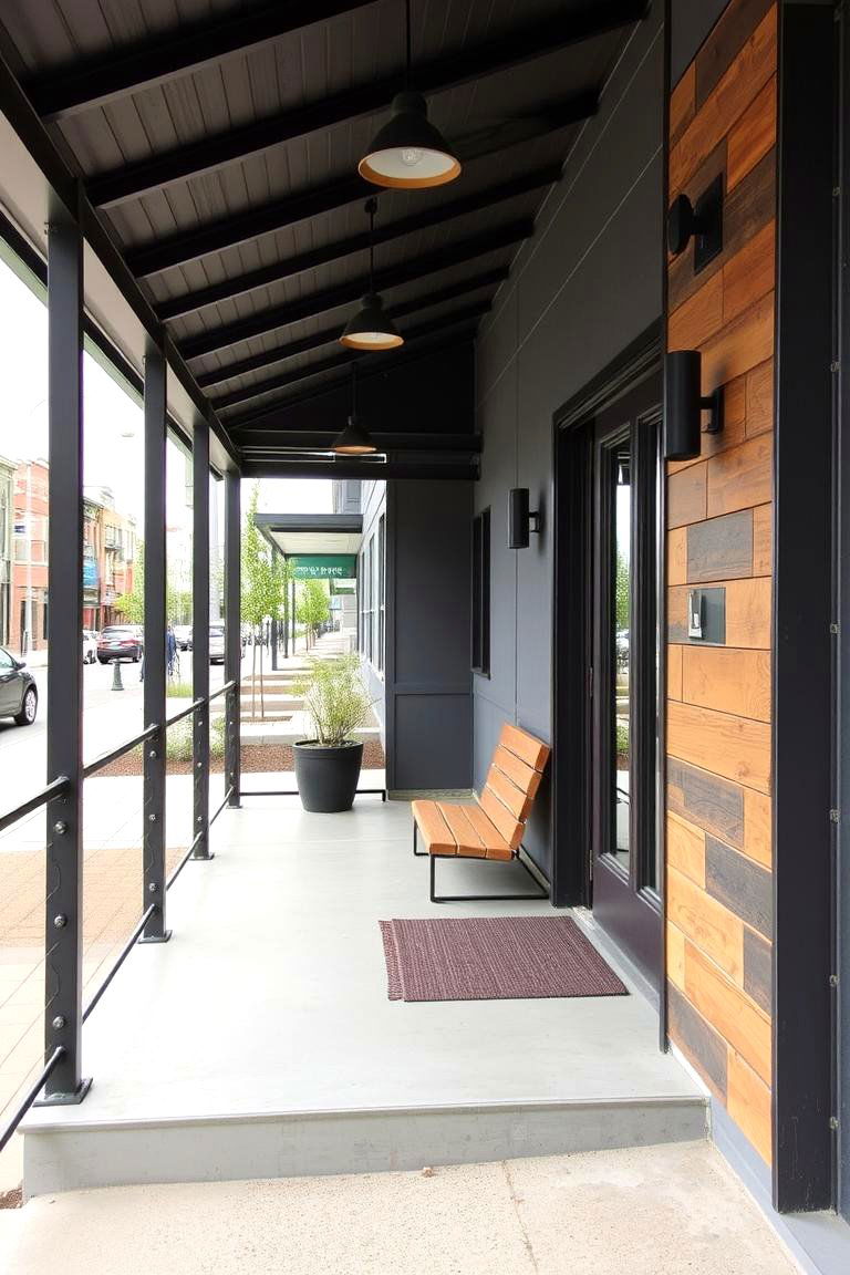 Modern Industrial Look - 24 Small Porch Ideas